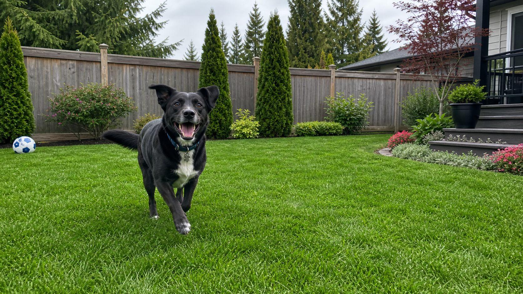 Clean Mount Vista lawn with a family yard backdrop